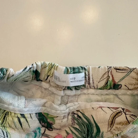 Zara Kids Tropical Leaf Print Shorts - Green and Orange - Picture 3 of 3